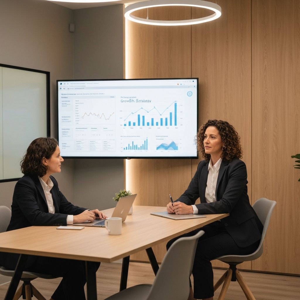 Practice owner reviewing analytics and growth strategy